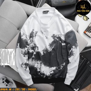 Áo thun nam big size sweater in hình núi H464