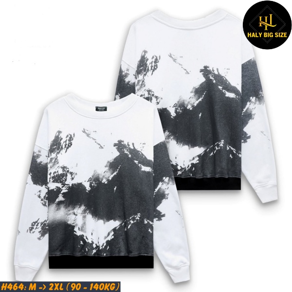 Áo thun nam big size sweater in hình núi H464
