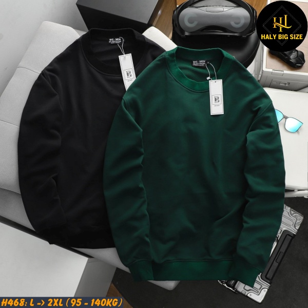 Áo thun nam big size sweater trơn H468