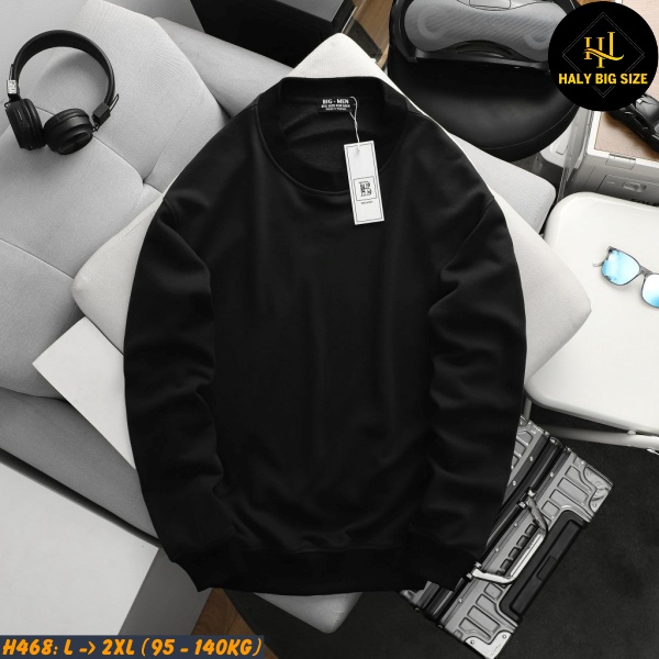 Áo thun nam big size sweater trơn H468