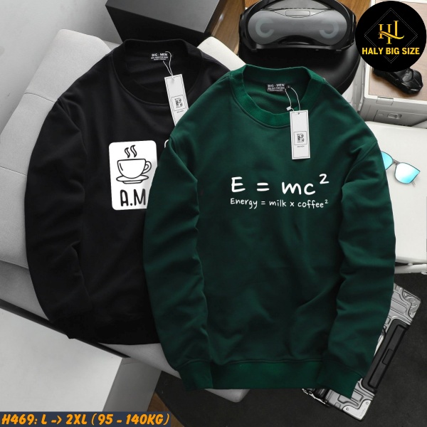 Áo thun nam big size sweater trơn H468