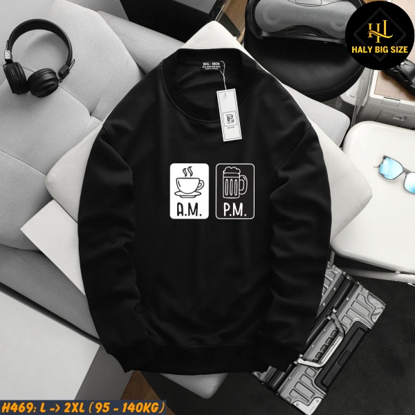 Áo thun nam big size sweater trơn H468