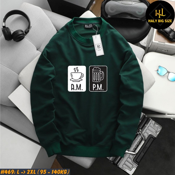 Áo thun nam big size sweater trơn H468