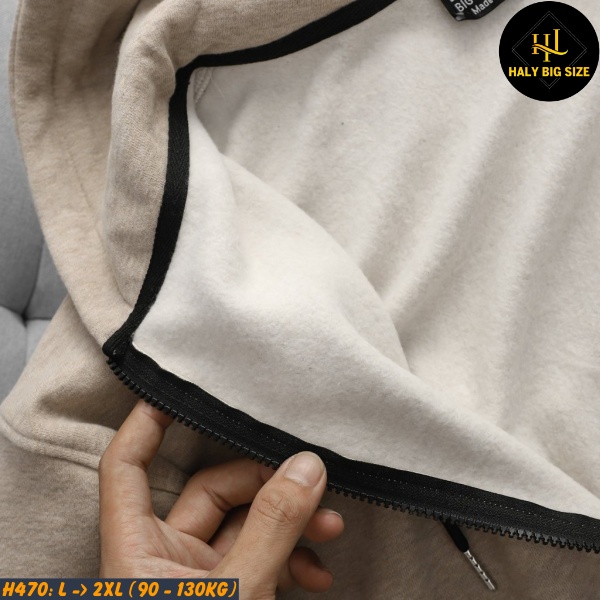 Áo khoác nam big size nỉ H470