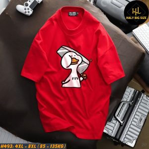 Áo thun nam big size in hình vịt H493