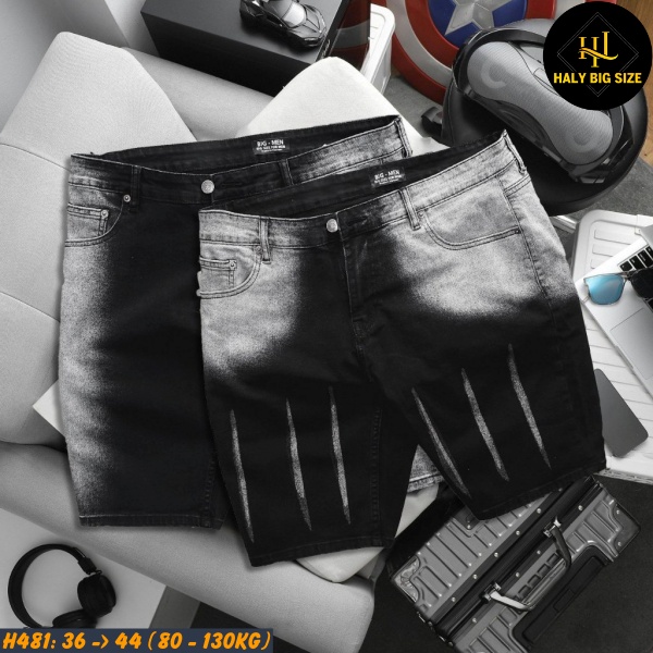 Quần short jean nam big size H481