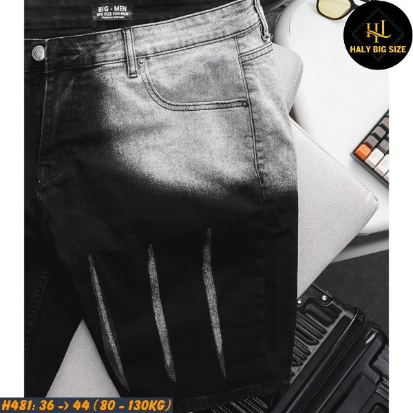 Quần short jean nam big size H481