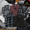 Áo sơ mi nam big size tay ngắn nỉ caro nhỏ H508