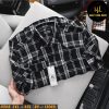 Áo sơ mi nam big size tay ngắn nỉ caro nhỏ H508