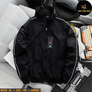 Áo khoác nam big size vải dù phối sọc tay H518