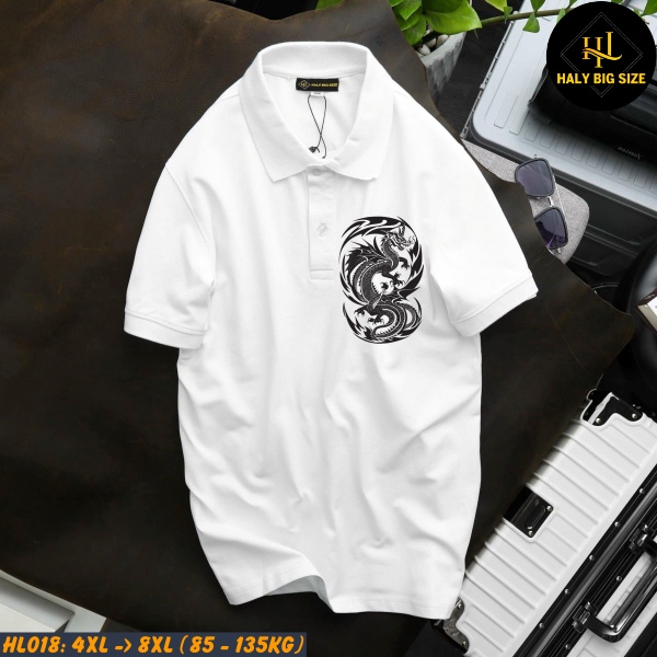 Áo polo nam big size in hình rồng HL018