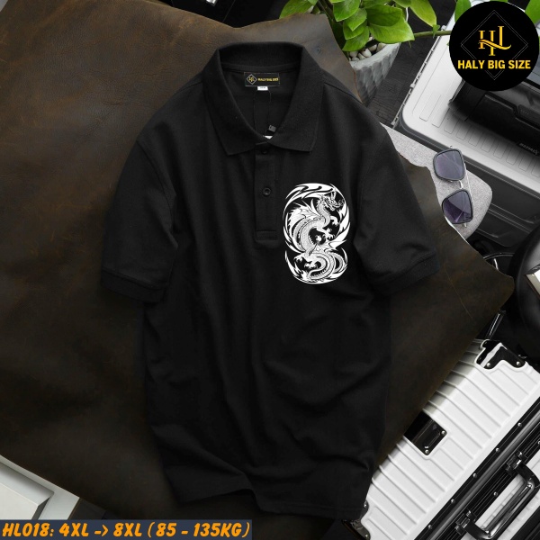 Áo polo nam big size in hình rồng HL018