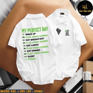 Áo polo nam big size trắng "My pefect day" HL020