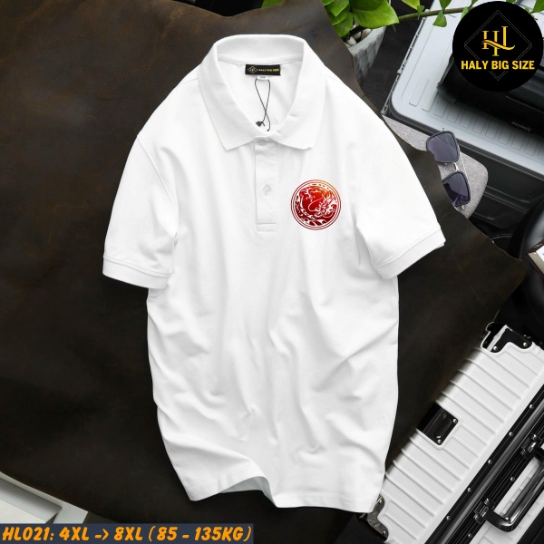 Áo polo nam big size in hình rồng màu HL021