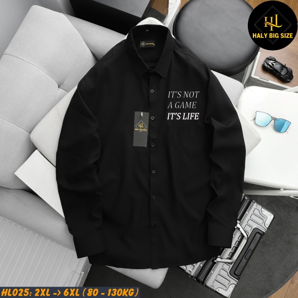 Áo sơ mi nam big size dài tay in game HL025