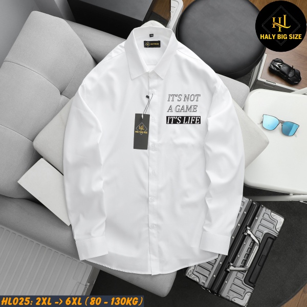 Áo sơ mi nam big size dài tay in game HL025