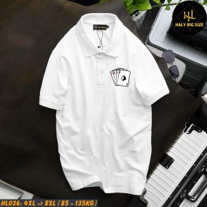 Áo polo nam big size đen tứ quý ách HL026