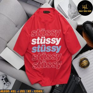Áo thun nam big size đỏ stussy HL030