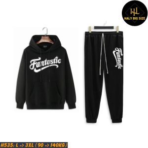 Đồ bộ nam big size áo hoodie, quần nỉ H535