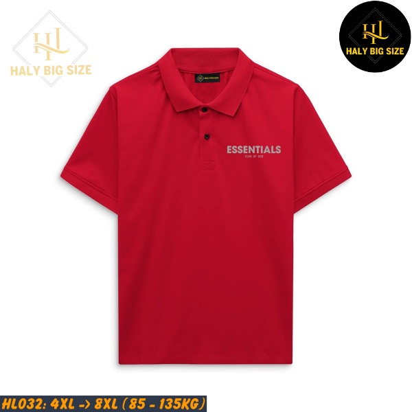 Áo polo nam big size đỏ essentials HL032