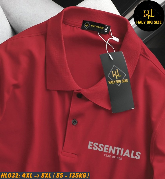Áo polo nam big size đỏ essentials HL032