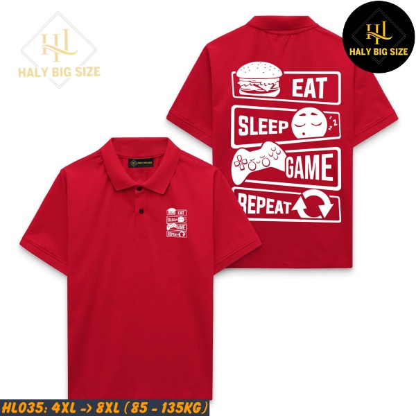 Áo polo nam big size đỏ game HL035