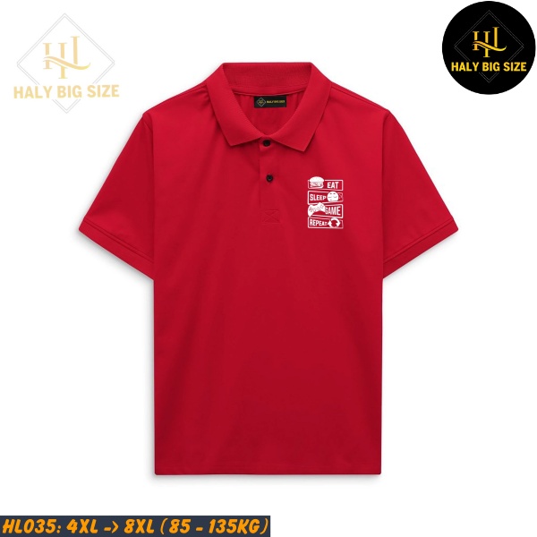 Áo polo nam big size đỏ game HL035
