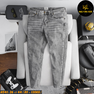 Quần jean nam big size xám trơn H541