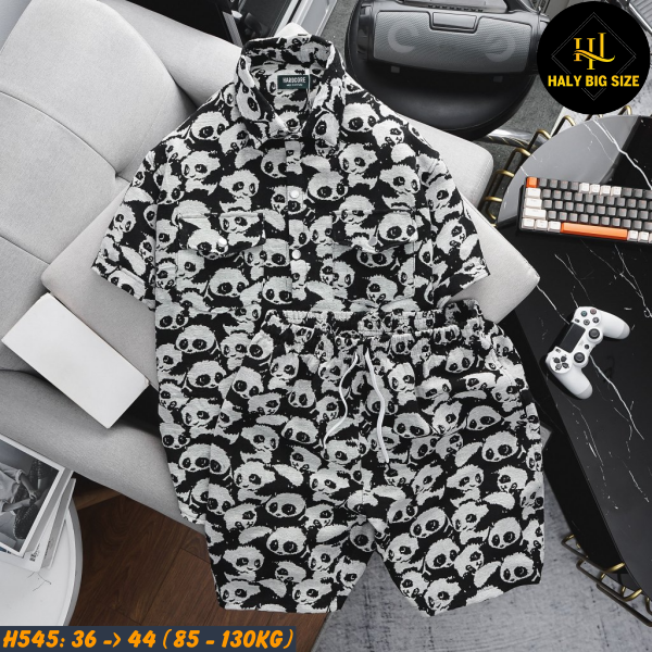 Đồ bộ nam big size hình gấu trúc H545