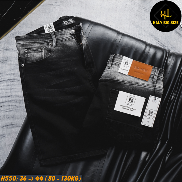 Quần short jean nam big size wash 2 màu H550
