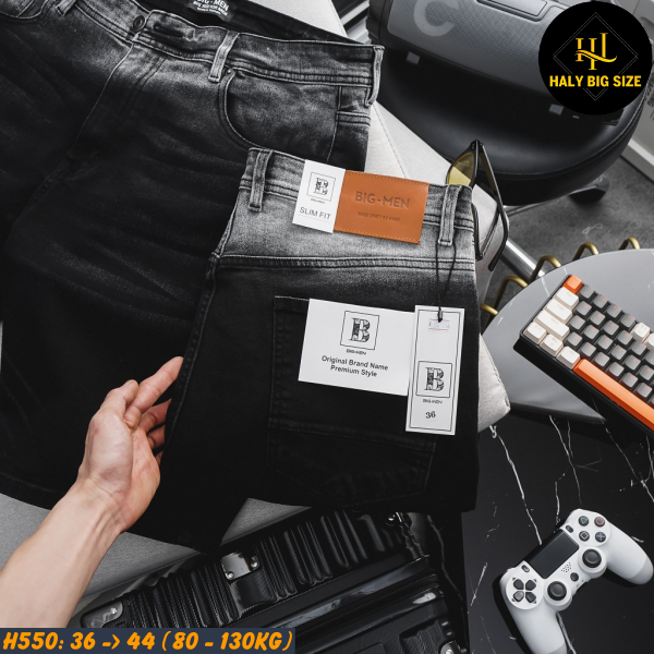Quần short jean nam big size wash 2 màu H550