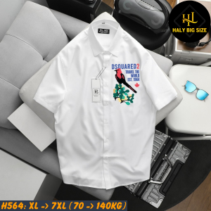 Áo sơ mi nam big size in hình chim sẻ màu H564