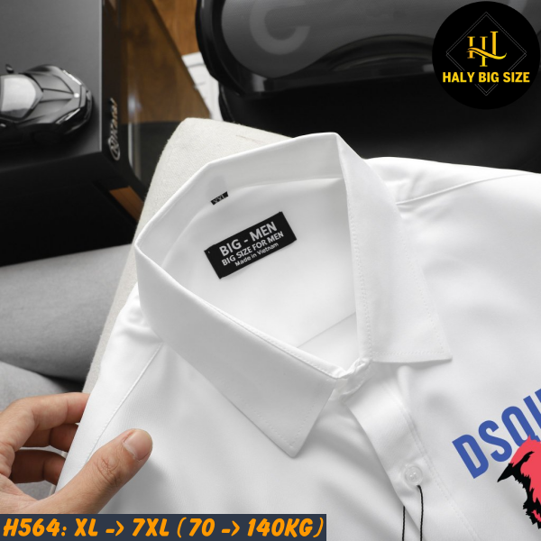 Áo sơ mi nam big size in hình chim sẻ màu H564