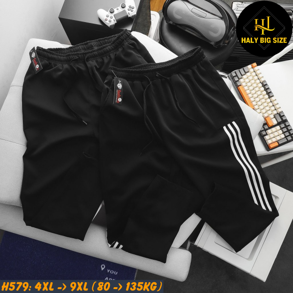 Quần jogger thun nam big size thể thao 3 sọc H579