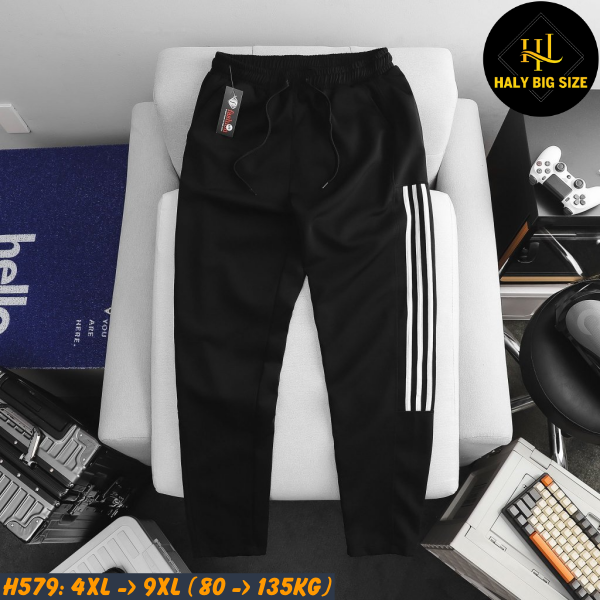 Quần jogger thun nam big size thể thao 3 sọc H579