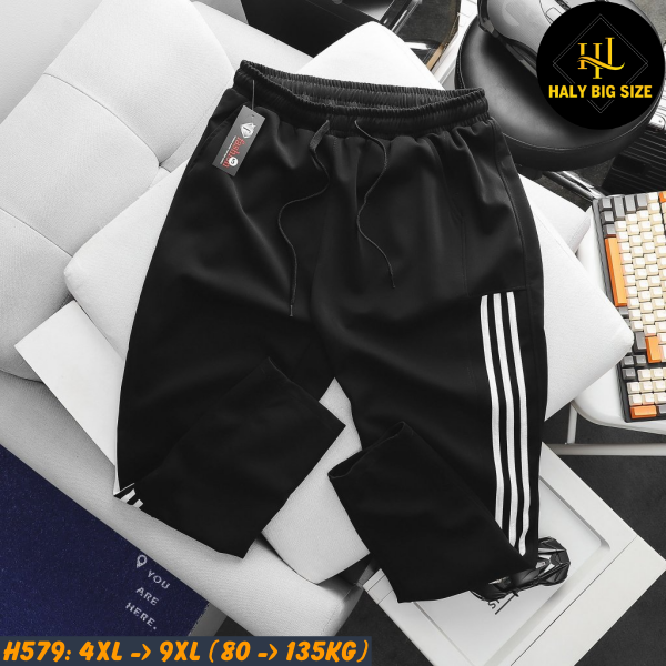 Quần jogger thun nam big size thể thao 3 sọc H579