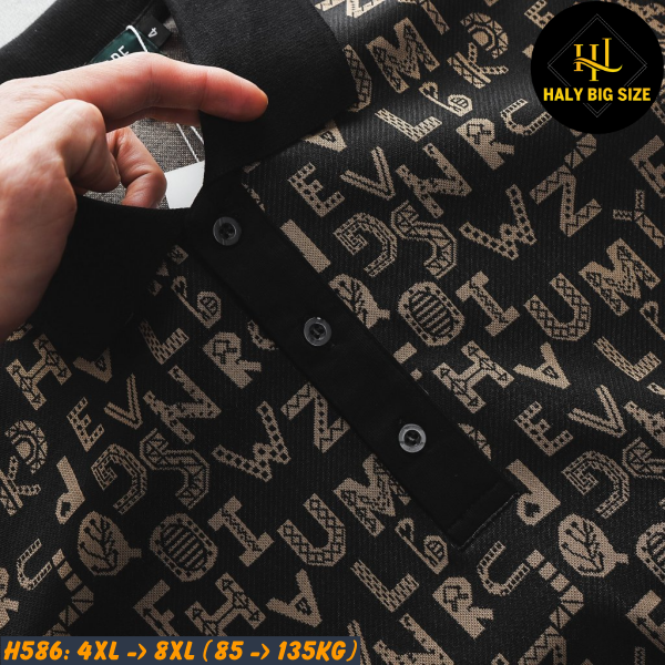 Áo polo nam big size vải umi họa tiết H586