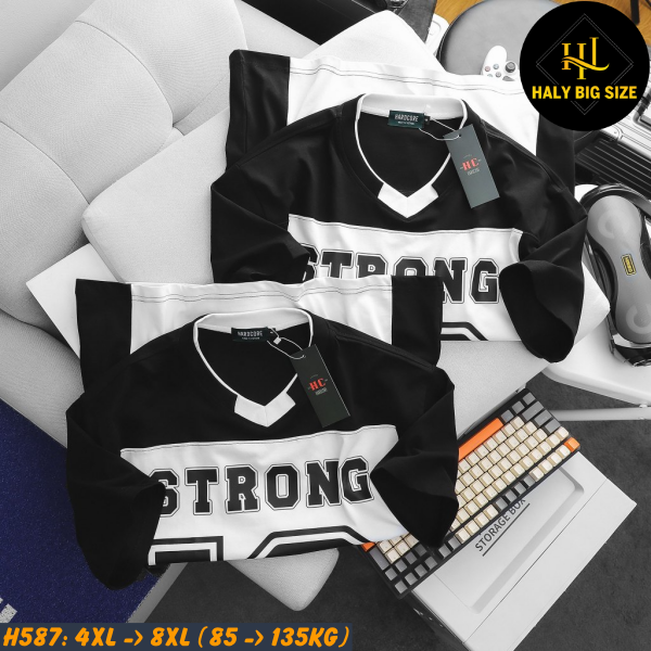 Áo thun nam big size phối cổ in số 10 H587