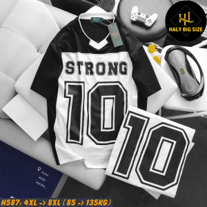 Áo thun nam big size phối cổ in số 10 H587