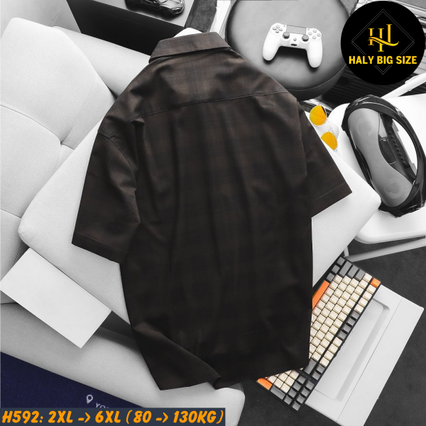 Áo sơ mi nam big size tay ngắn caro H592