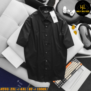 Áo sơ mi nam big size tay ngắn vải cao cấp QC H593