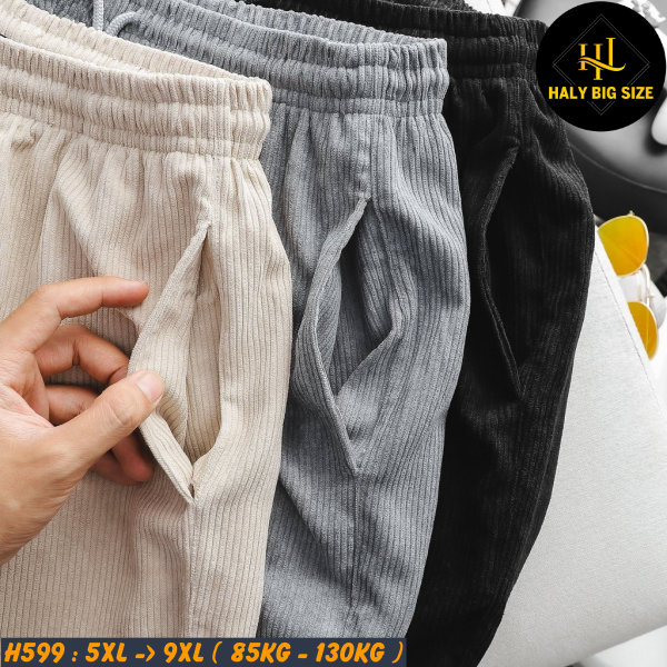 Short thun nam big size vải nhung tăm H599