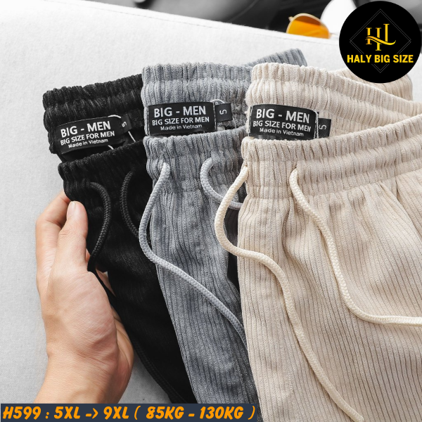 Short thun nam big size vải nhung tăm H599