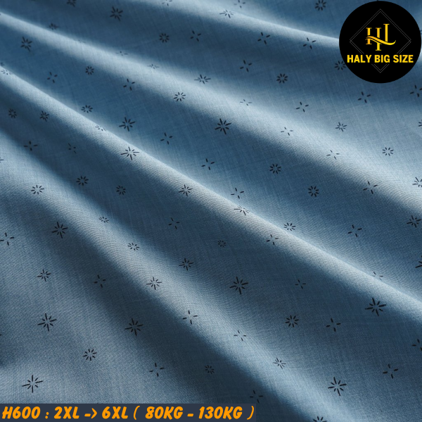 Áo sơ mi nam big size tay dài vải dệt họa tiết H600