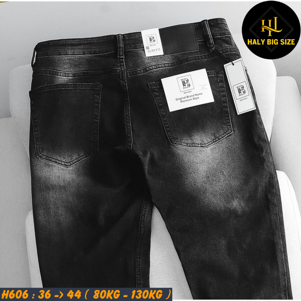 Quần jean nam big size tông đen H606