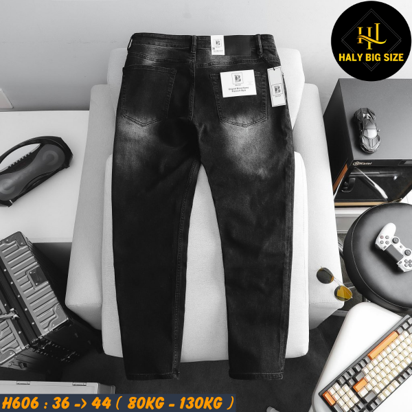 Quần jean nam big size tông đen H606