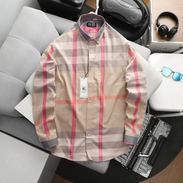 Áo sơ mi nam big size tay dài sọc caro BBR H608