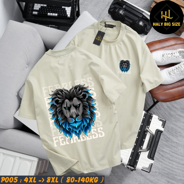 P005-Áo thun in SƯ TỬ FEARLESS big size nam (13)