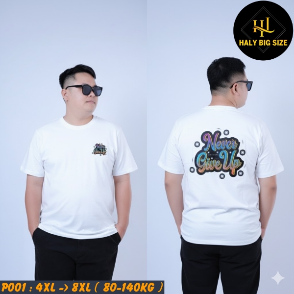 P001-Ao-thun-in-pet-Never-Give-Up-big-size-nam