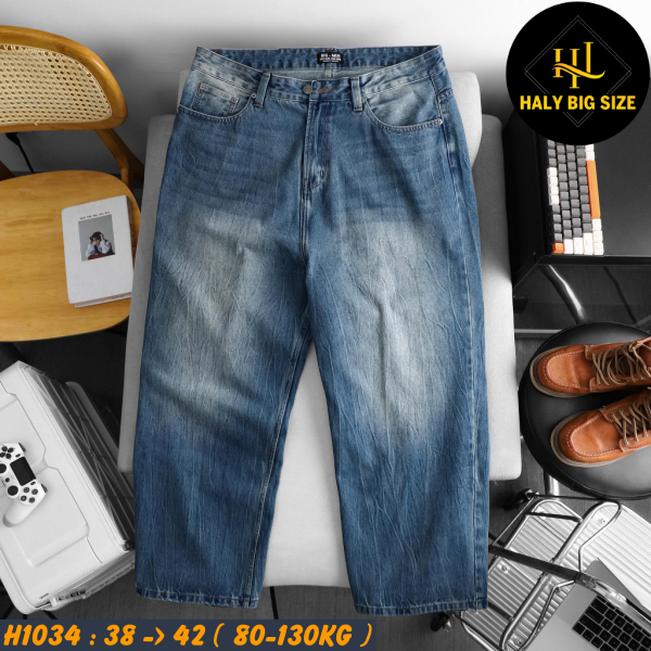 H1034-Quan-jean-dai-ong-rong-xanh-wash-big-size-nam